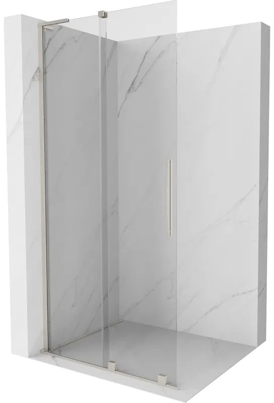 Mexen Velar L, posuvná sprchová zástena Walk-in 120 x 200 cm, 8mm číre sklo, brúsená oceľ, 871-120-003-03-97