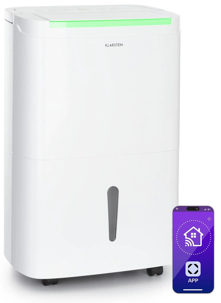 Klarstein DryFy Pro Connect Smart, Odvlhčovač vzduchu, WiFi, Kompresný, 30l/d, 25-35m², Biela