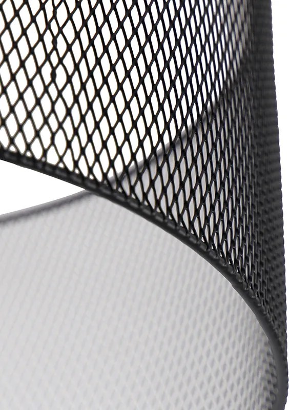 Priemyselné stropné svietidlo čierne - Drum Mesh