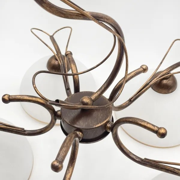 Luster na reťazi COBRA 5xE27/60W/230V bronz/patina