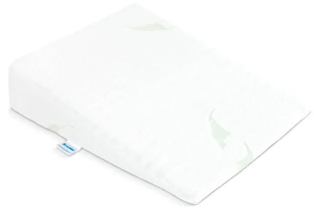 Dojčenský vankúš - klin Sensillo biely Luxe s aloe vera 30x38 cm do kočíka