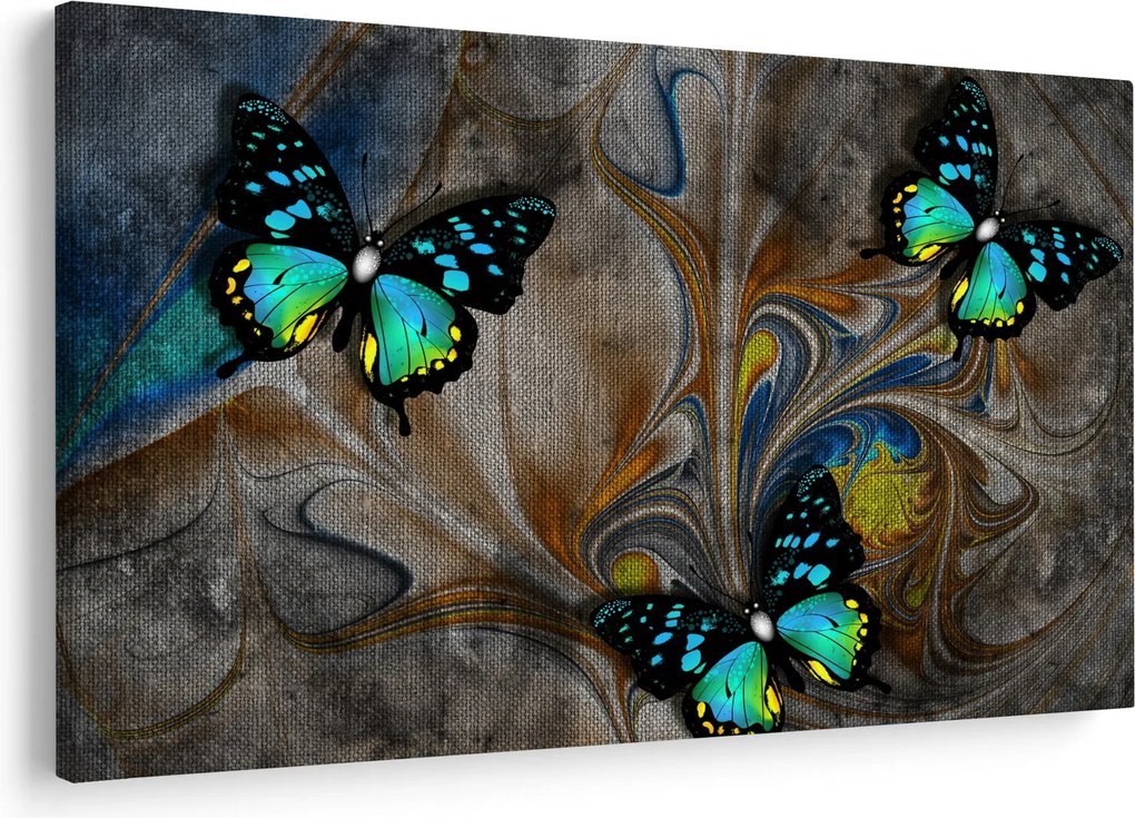 Obraz - Žiariví motýle na obraze (90x60 cm)