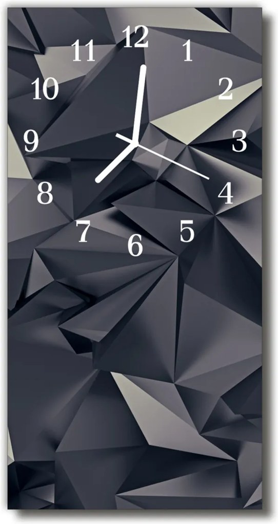 Sklenené hodiny vertikálne  Art Geometry čierna