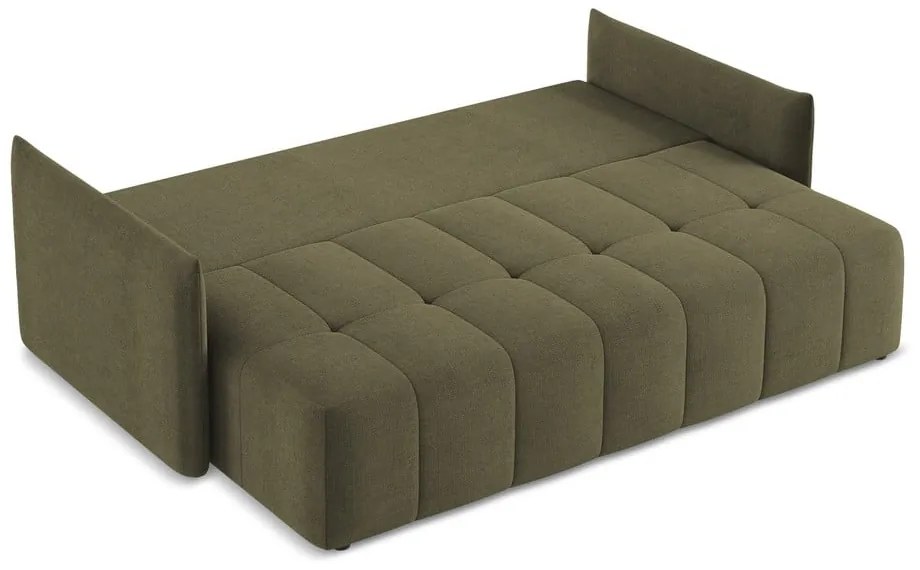 Khaki rozkladacia/s úložným priestorom pohovka 225 cm Moku – Makamii