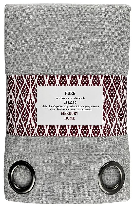 Záves Pure na priechodkách 135x250 svetlo šedá Merkury Home