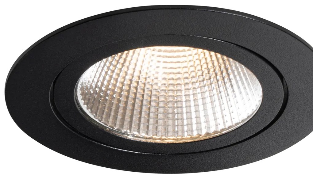 Sada 6 zapustených bodových svetiel čierna 9,5 cm vrátane LED 1300 lm stmievateľné IP65 - Gaius