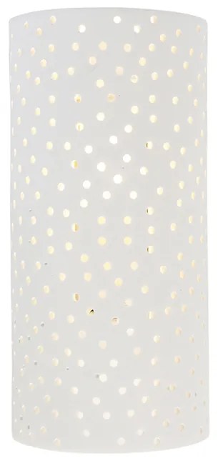 Vinylová nástenná lampa biela omietka valcový tvar - Mahou