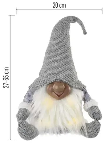 LED Vianočná dekorácia 4xLED/3xAA škriatok