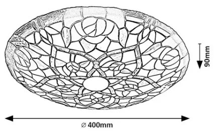 Brilagi - Tiffany vitrážové stropné svietidlo GARLAN 2xE27/60W/230V