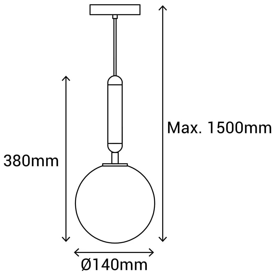 Závesné svietidlo v bronzovej farbe SULION Musa, výška 150 cm