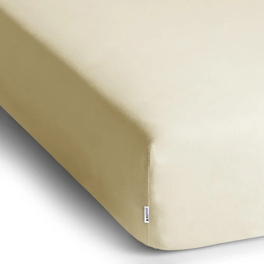 Béžová napínacia plachta jersey 200x200 cm Amber – Restilo