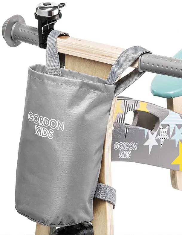 Sivé odrážadlo pre deti so zvončekom