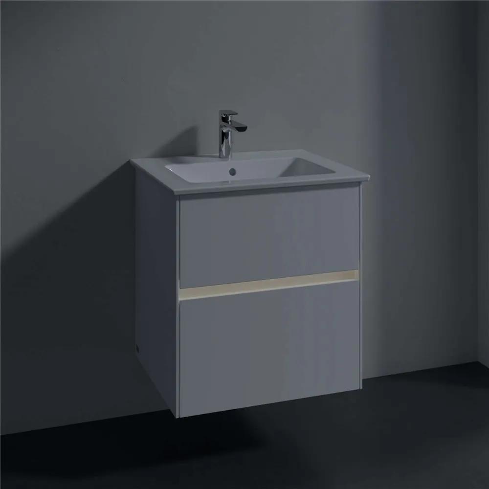 VILLEROY &amp; BOCH Collaro závesná skrinka pod umývadlo, 2 zásuvky, s LED osvetlením, 561 x 480 x 610 mm, Glossy White, C142B0DH