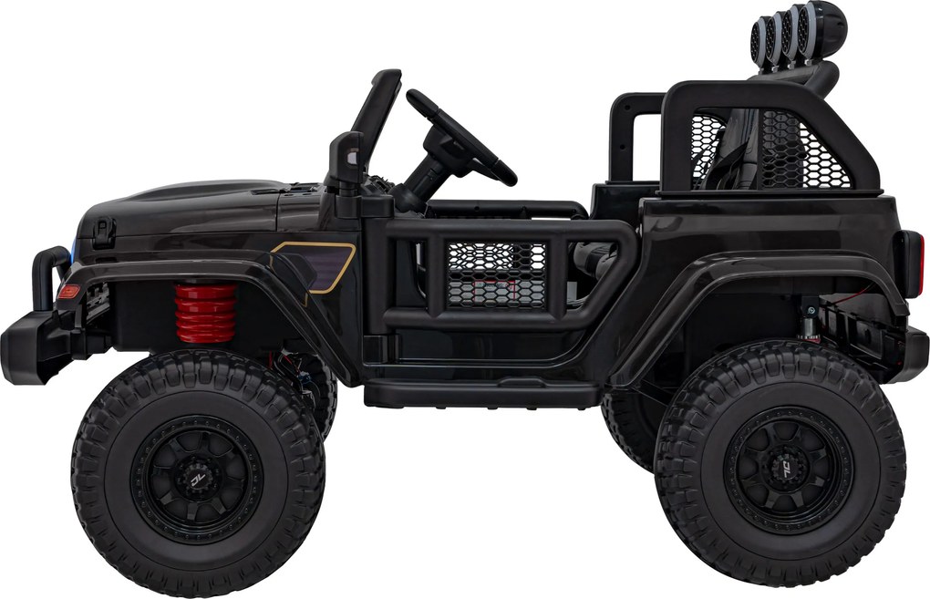 Ramiz OFF-ROAD 3.0 terénne auto pre deti čierne + diaľkové ovládanie + pomalý štart + pásy + LED audio