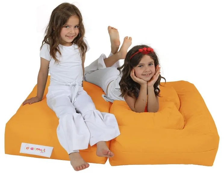 Dětský sedací vak Poufy s taburety 100 cm oranžový