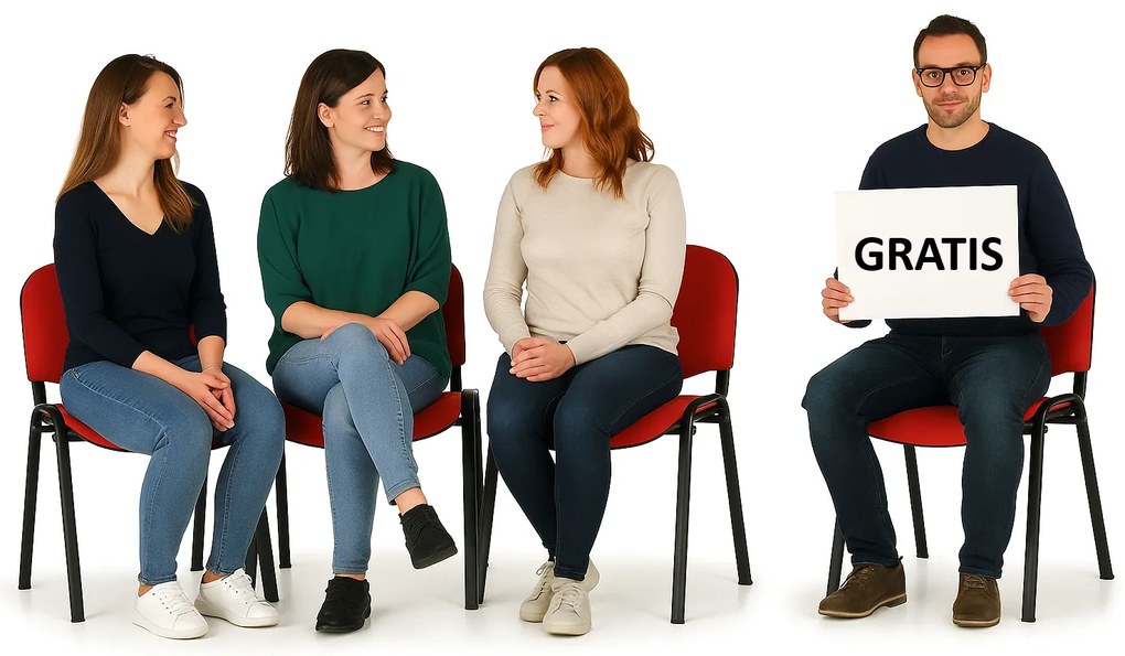 Konferenčná stolička VIVA 3+1 ZADARMO, červená