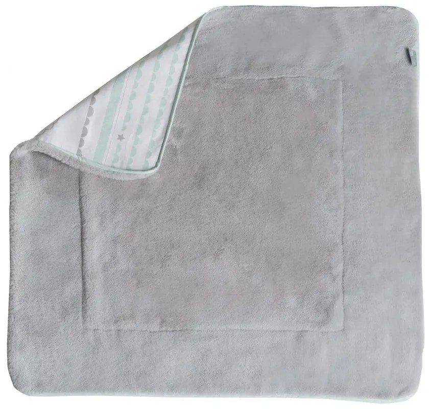 Biela/v mentolovej farbe detská deka z mikroplyšu 80x80 cm Happy Cloud – Roba