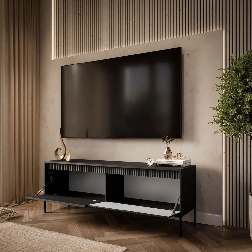 TV STOLÍK RAYMOND ČIERNY MATNÝ 153 cm