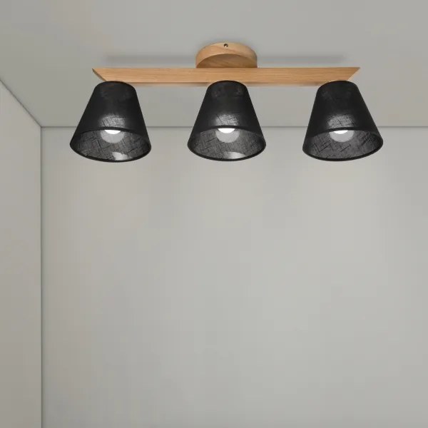 Brilagi - LED  Prisadený luster ANTHONY 3xE14/40W/230V dub/čierna