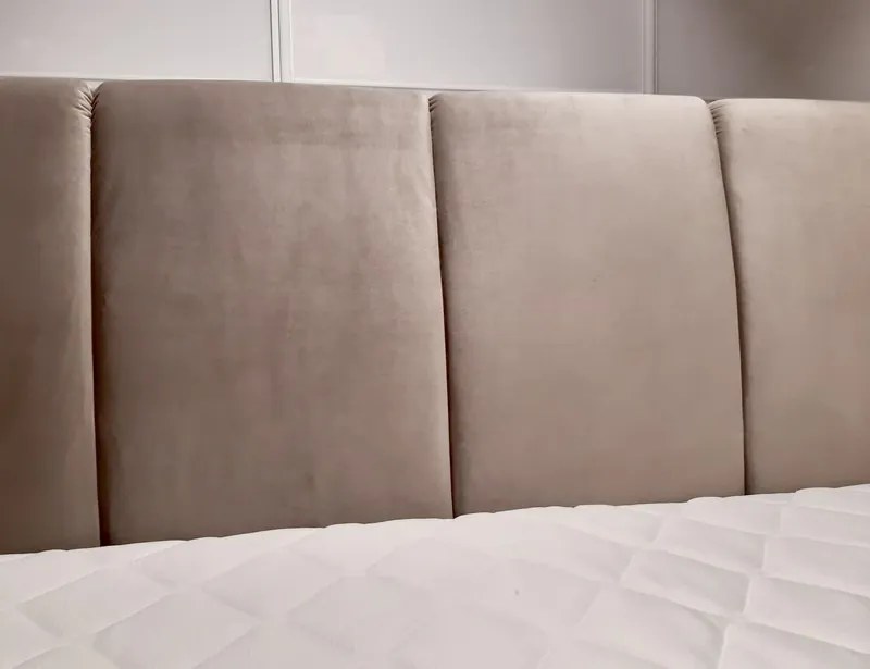 Postel boxspring Fresco 180x200 cm, béžová látka