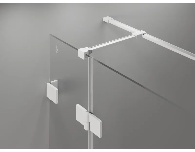 Mexen Lunar T, výklopný sprchový kút pravý 115 x 70 cm, 8mm číre sklo, biely profil, 834T-115-070-20-00-P