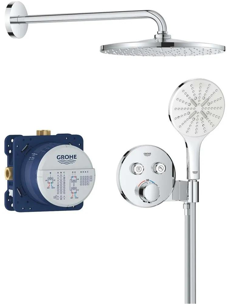 GROHE Precision SmartControl sprchový systém pod omietku s termostatom, horná sprcha 1jet EcoJoy priemer 310 mm, ručná sprcha 3jet, chróm, 34877000