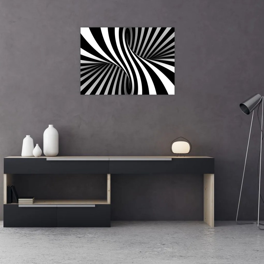 Abstraktní obraz so zebrymi pruhmi (70x50 cm)