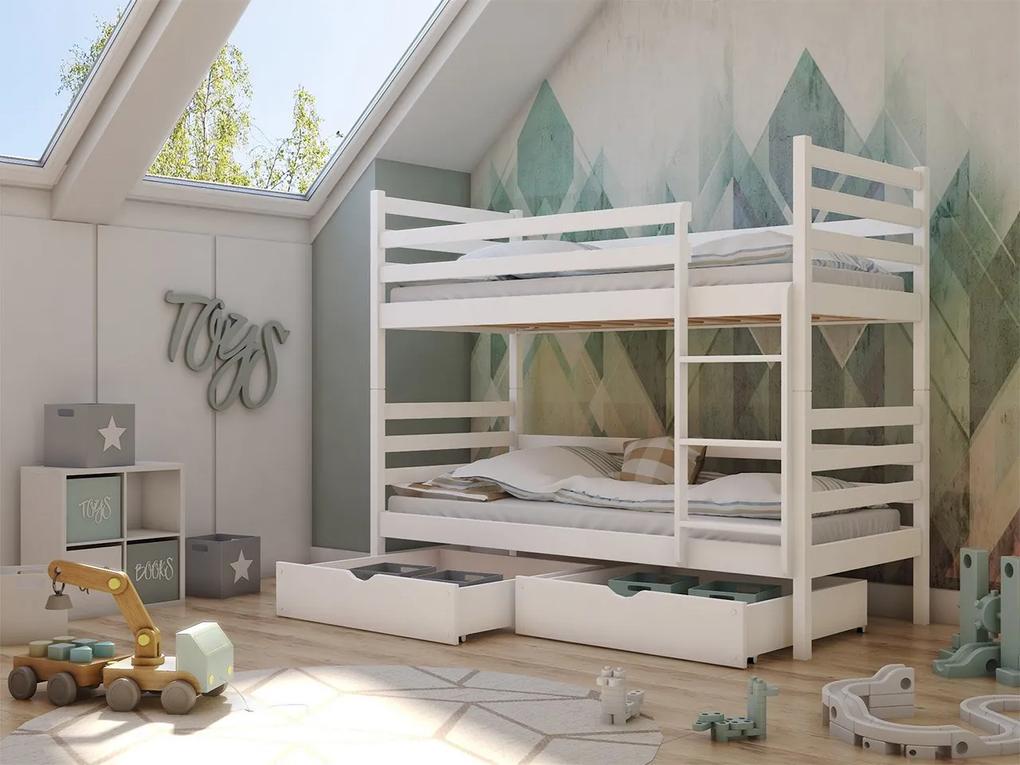 Poschodová posteľ Aero, Rozmer postele: 80x180 cm, 049-farby: biela