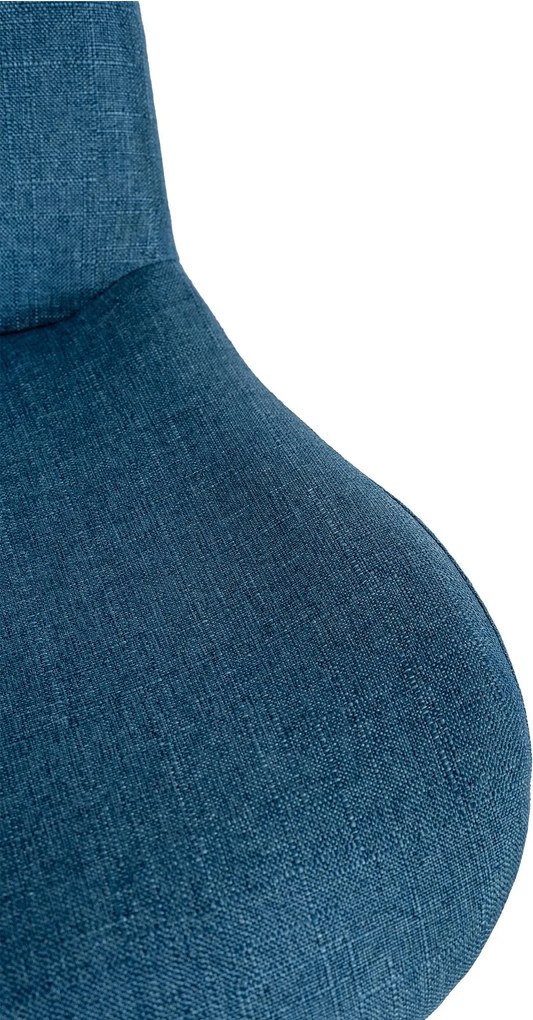 Barová stolička Solon - látka, čierny rám - modrá