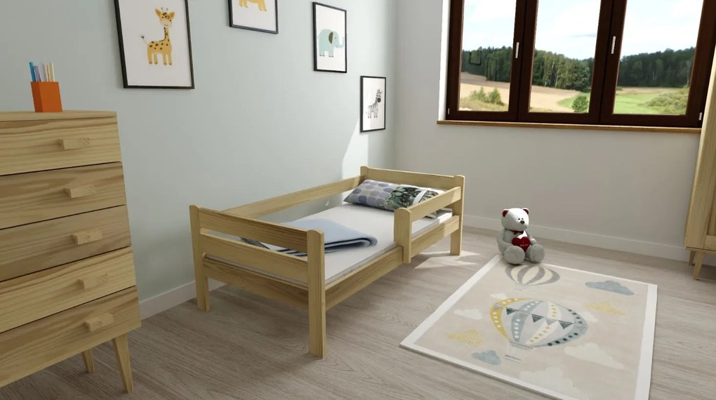 Detská posteľ EDITA z masívu borovice - 200x90 cm - prírodná