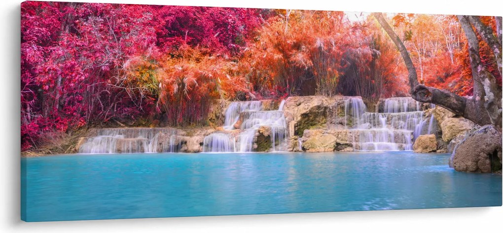 Obraz tyrkysovej lagúny, Laos, Tat Kuang Si (120x50 cm)