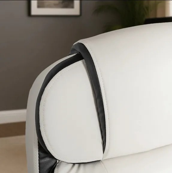 Vintino kancelárska otočná kožená stolička RONALD biela