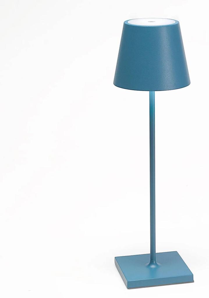 Stolná LED lampa Poldina s batériou prenosná modrá