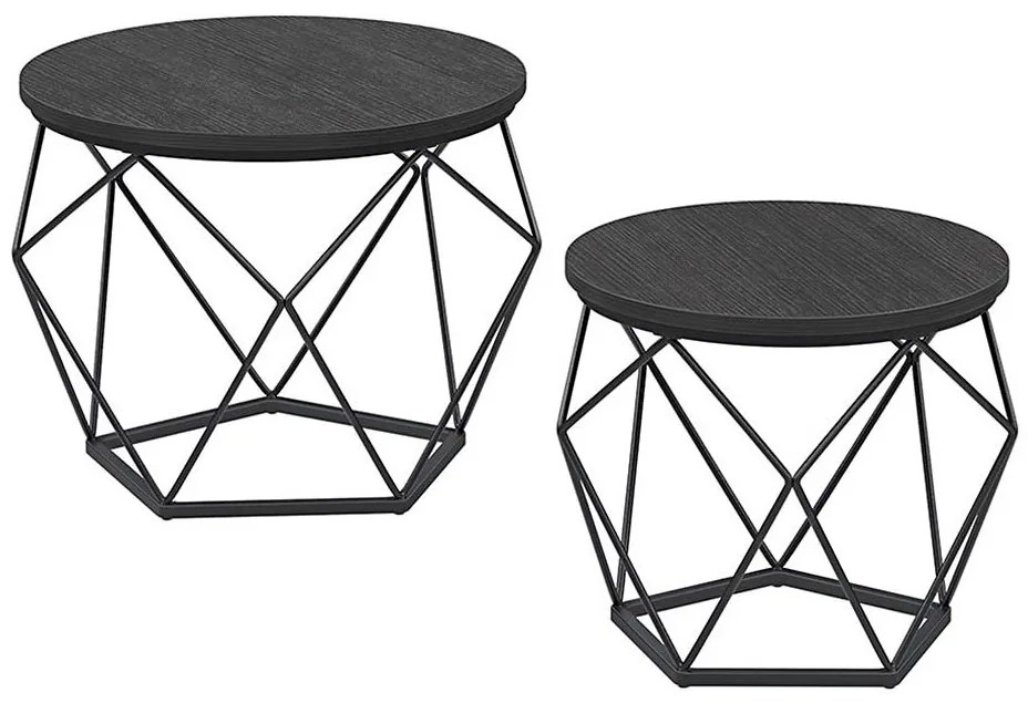 SADA 2x Konferenčný stolík TALIA čierny