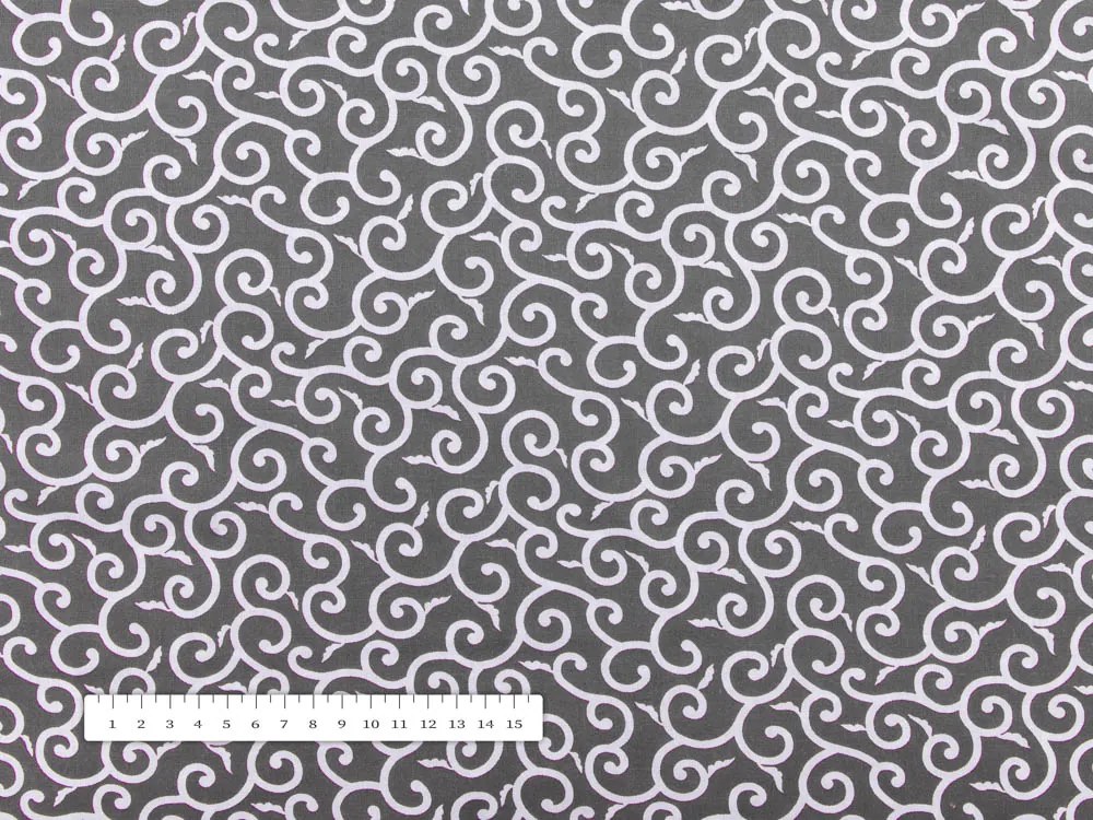 Biante Bavlnený obdĺžnikový obrus Sandra SA-258 Ornamenty na tmavo sivom 120x180 cm