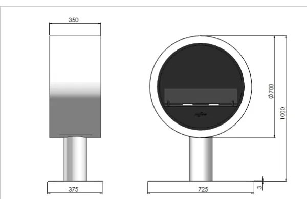 InFire - BIO krb pr. 72,5 cm biela