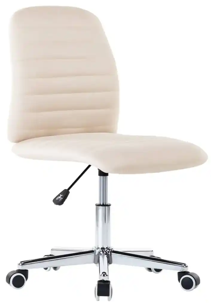 vidaXL Otočná kancelárska stolička, krémová, látka | BIANO