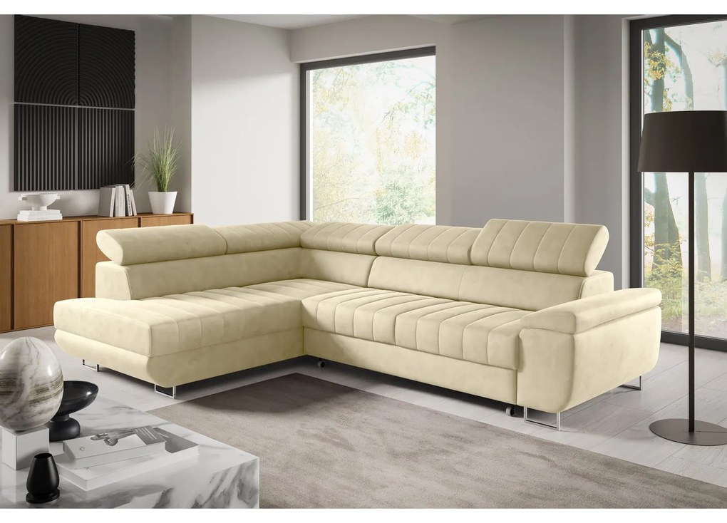 Rozkladacia rohová sedacia súprava HORIZONTE Ľavá Červená