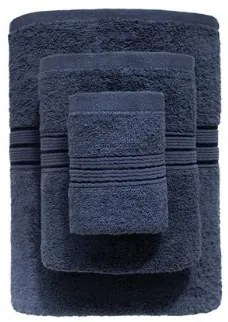 Bavlnený uterák Rondo 30x50 cm tmavo modrý