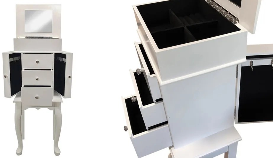 Skrinka na šperky, biela