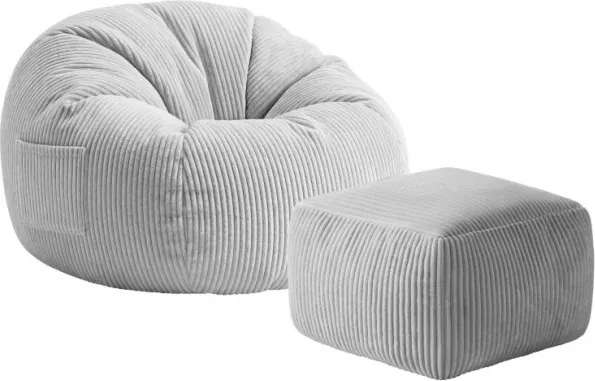 Sedací vak s podnožkou COMFY 3.0 sivý