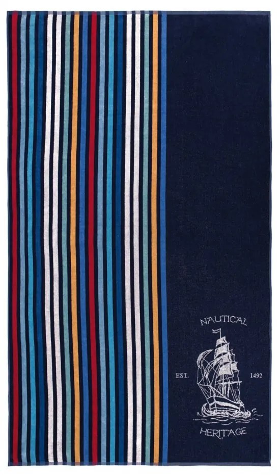 SCANquilt Osuška plážová nautical tmavá modrá 100x180 cm