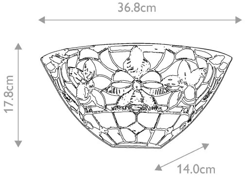 Quoizel QZ-KAMI-WU - Nástenné svietidlo Tiffany KAMI 2xE14/60W/230V