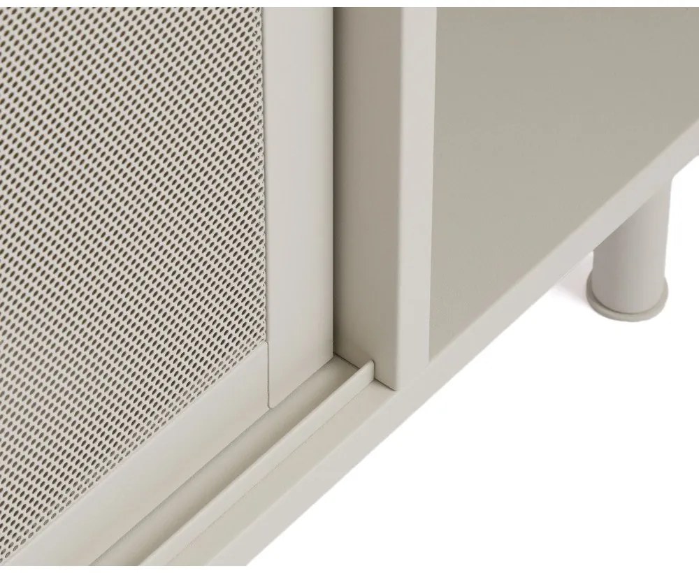 Sivá kovová komoda s posuvnými dverami 160x75x47 cm Veep – Unique Furniture