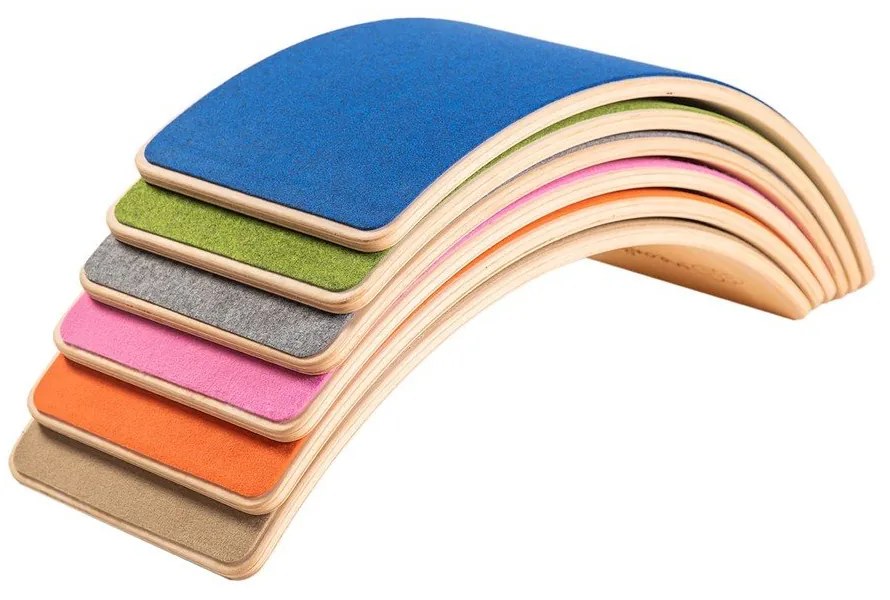 Béžová/v prírodnej farbe balančná doska z borovicového dreva 80x30x18 cm Montessori – Meowbaby