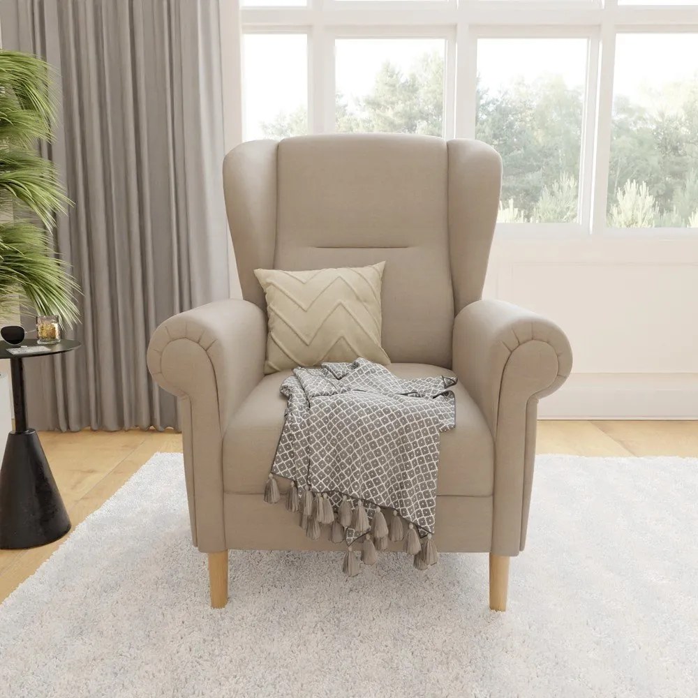 Svetlohnedé kreslo ušiak Swan – Ropez