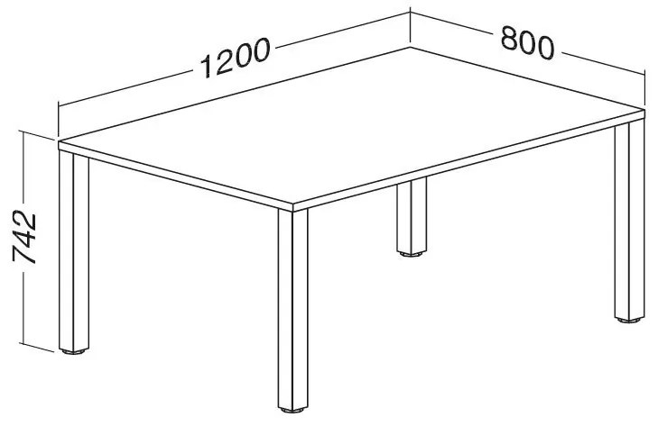 Stôl ProOffice B 80 x 120 cm, čerešňa