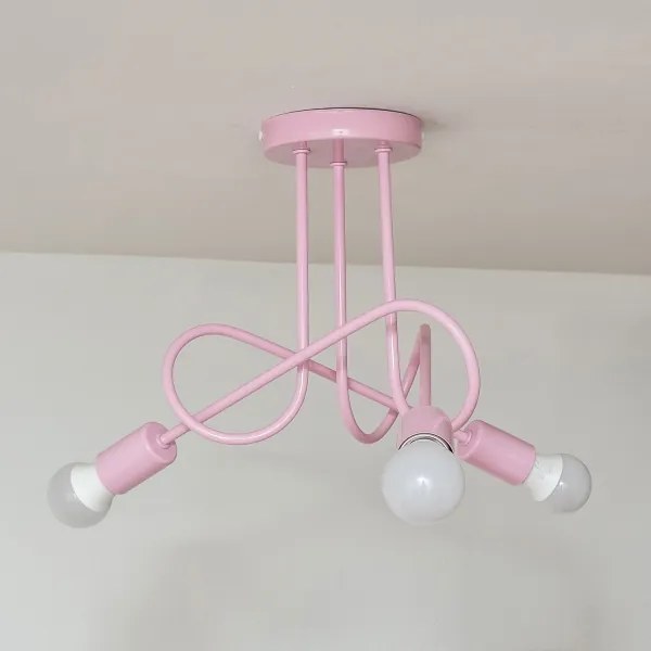 Prisadený luster OXFORD 3xE27/15W/230V ružová