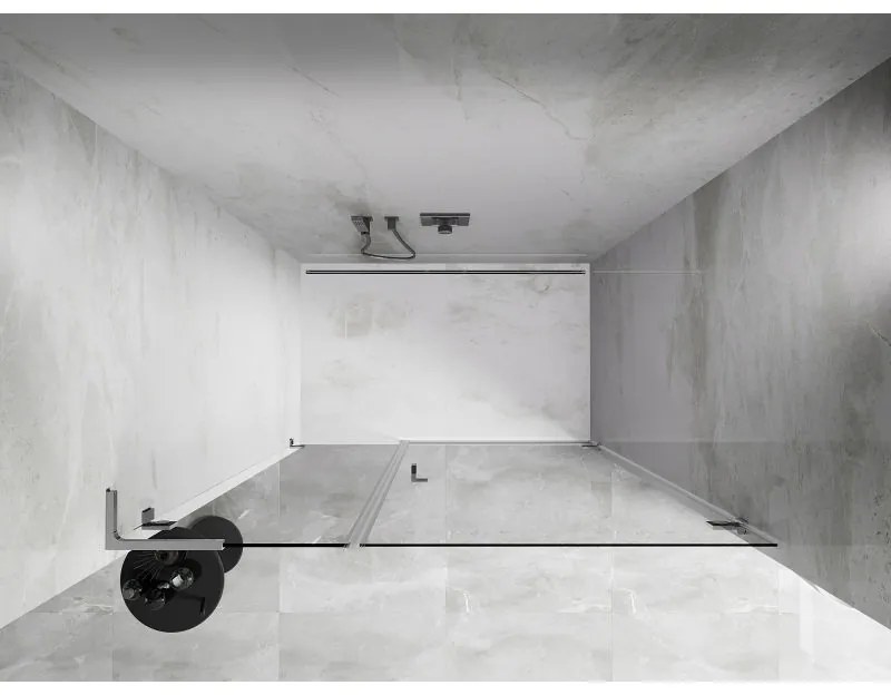 Mexen Lunar-B, L Otočné pravé sprchové dvere 145 cm, 8mm číre sklo, chrómový profil, 832SL-145-050-01-00-P