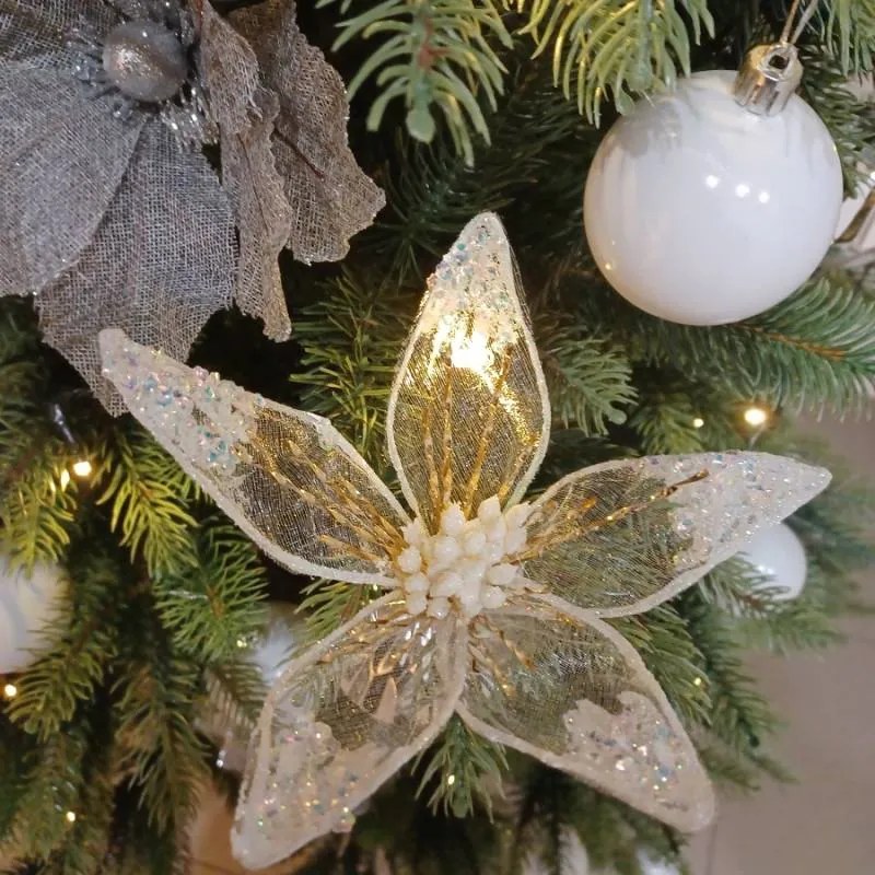 DECOLED Květ, prům. 20 cm, bílá